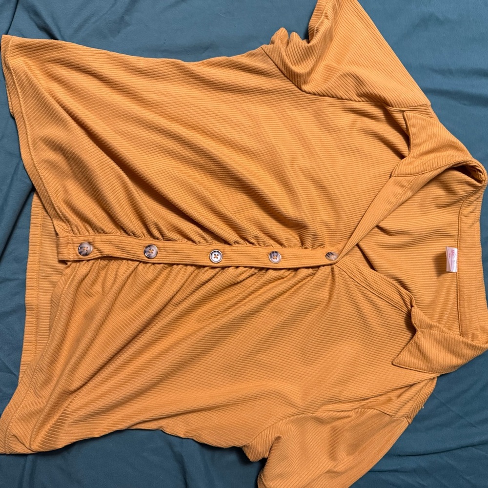 Button-Up Mustard Top